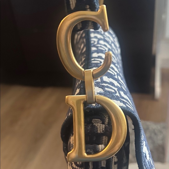 AUTHENTIC Christian Dior Oblique Saddle Bag – Blue Jacquard - Picture 16 of 16